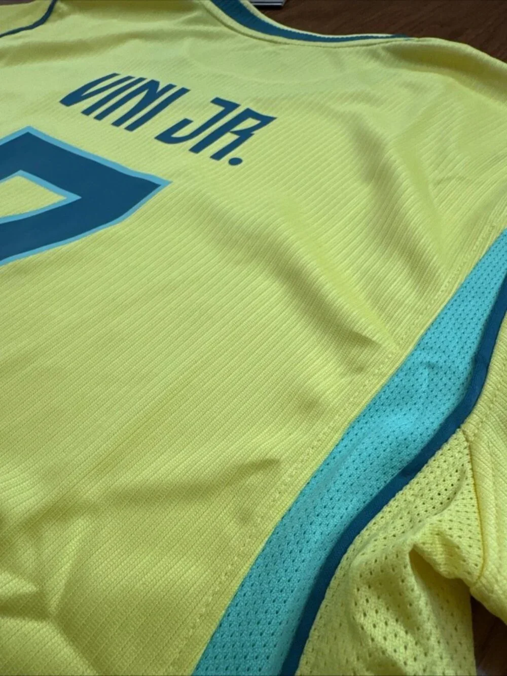 Adult Mens VINI JR 2026 World Cup Soccer Jersey Yellow - Picture 5 of 5